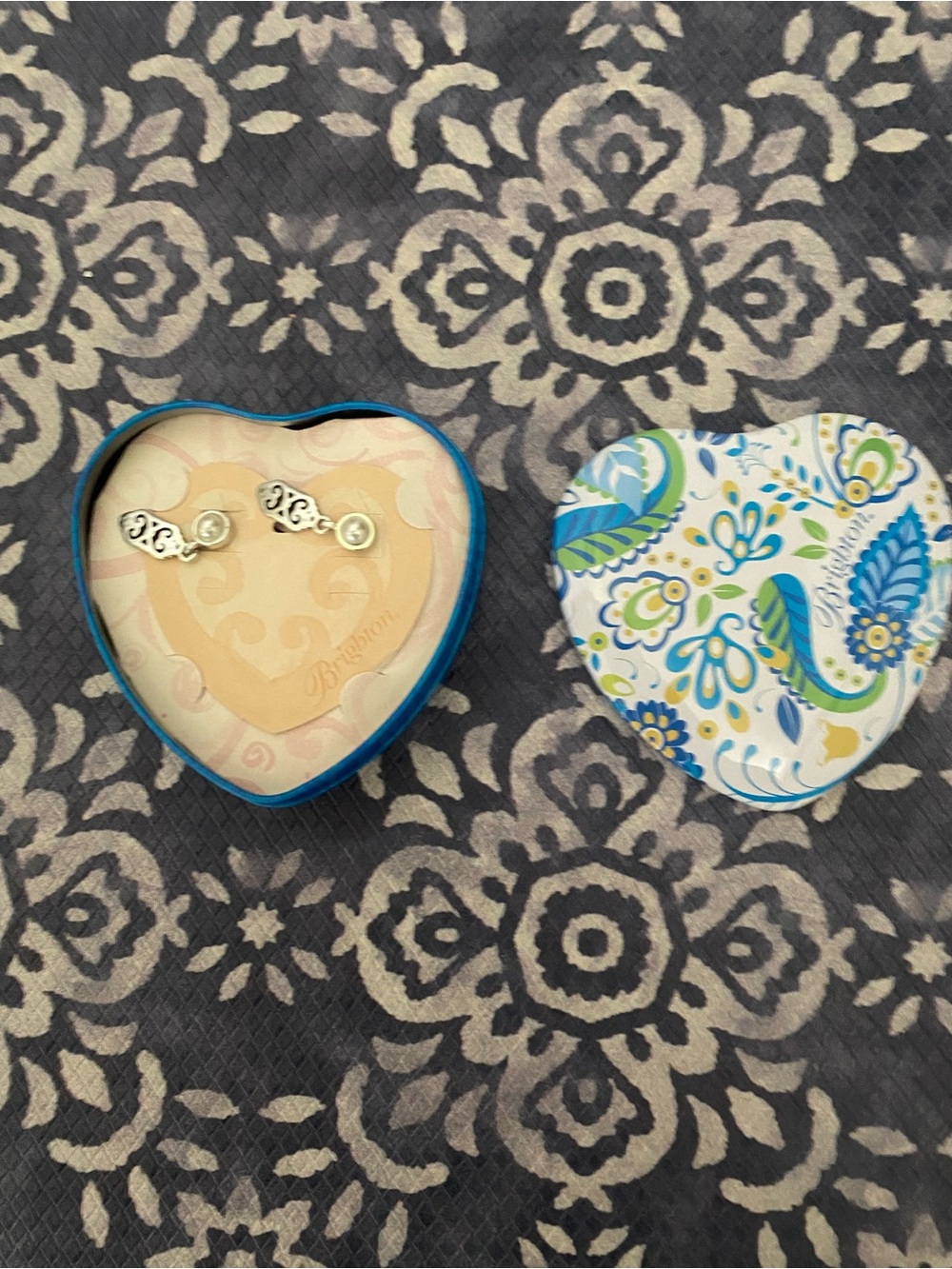 Brighton Silver and White Filigree Drop Earrings - Picture 2 of 2